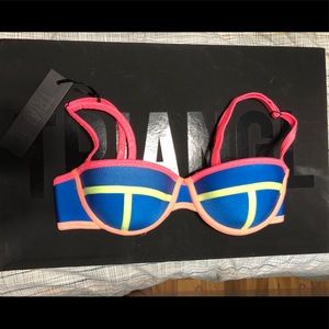 Multicolored Triangle Bikini Top